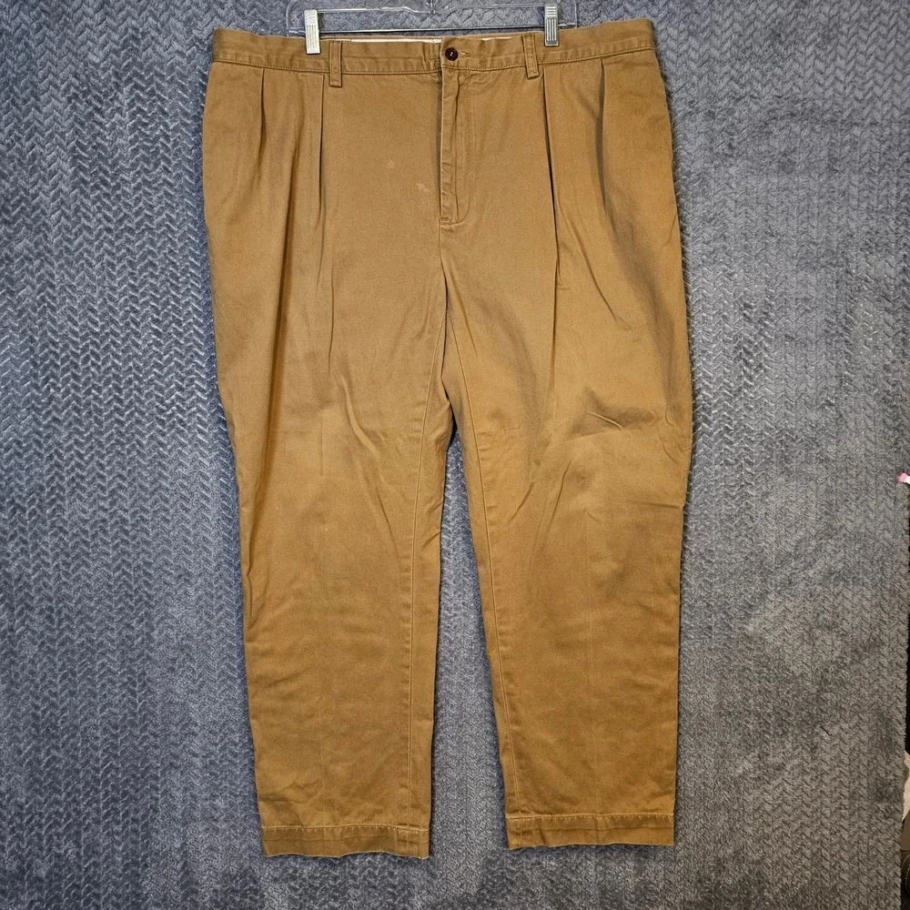 Polo Ralph Lauren Ethan Pant Mens 40x30 Tan Khaki Pleated Cotton Chino Trousers